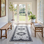 2x6 Area Rug,Boho Vintage Oriental Washable Rugs,Collapsible Area Rug for Bedroom, Entryway, Kitchen, Bathroom
