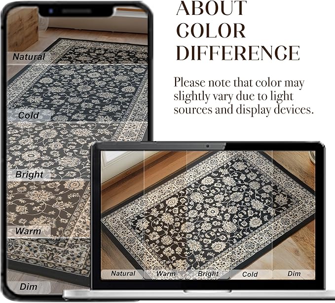 XWZO Runner Rug 2x6ft, Washable Hallway Runner with Non-Slip Backing, Spill Stain Resistant Floor Mat for Entryway Corridor Bedroom Kitchen Farmhouse, Soft Low-Pile Area Carpet, Black