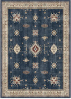 RUGGABLE Washable Vintage Area Rug – Verena Sapphire 10x14, Stain-Resistant, Non-Slip – Large Machine Washable Rugs for Living Room, Bedroom, Hallway, Entryway & Office–with Standard Pad