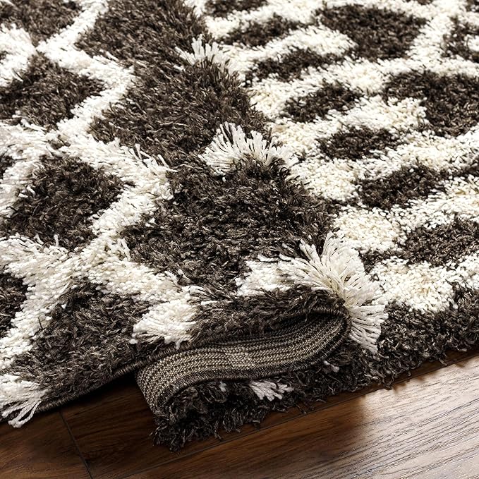 Livabliss Hapsburg Moroccan Shag Area Rug,5'3" x 7'3", Dark Brown