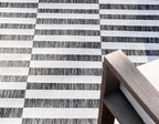 Unique Loom Outdoor Striped Collection Area Rug - Striped (6' 1" x 9' Rectangle, Charcoal/Ivory)