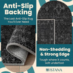 Istana 2x3 Area Rug - Black Boho Rugs for Living Room 2x3 - Foldable Small Rugs for Bedroom - Stain Resistant Washable Rug Non Slip - Eco-Friendly Area Rugs Indoor