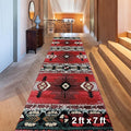 YHSF South West Native American Area Rug C318 - Easy Clean, Thick, Soft, Durable Native Tribal American Indian Inspired Rug for Bedroom/Living Room and More - Red, 2 Feet x 7 Feet