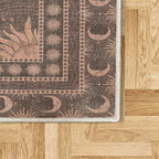 Ambesonne Sun and Moon Decorative Rug, Bohemian Artwork Design of Crescent Solar Ornament Esoteric Stars Ornaments, Quality Carpet for Bedroom Dorm and Living Room, 2' 2" x 3' 7", Pale Rust