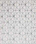 Rugs.com Lattice Trellis Collection Rug – 8' x 10' White Low-Pile Rug Perfect for Living Rooms, Large Dining Rooms, Open Floorplans