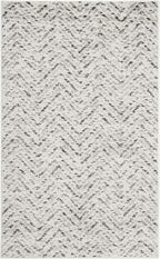 SAFAVIEH Adirondack Collection Accent Rug - 3' x 5', Ivory & Charcoal, Chevron Design, Non-Shedding & Easy Care, Ideal for High Traffic Areas in Entryway, Living Room, Bedroom (ADR104N)