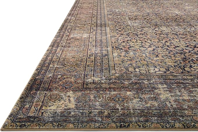 Loloi Amber Lewis Morgan Collection MOG-03 Denim/Multi 7'-3" x 9'-3" 38" Thick Area Rug feat. CloudPile, Neutral, Room Décor, Vintage Inspired, Livingroom, Bedroom, Dining Area