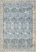 Bloom Rugs Washable Non-Slip 5' x 7' Rug - Blue/Beige Traditional Area Rug for Living Room, Bedroom, Dining Room, and Kitchen - Exact Size: 5' x 7'