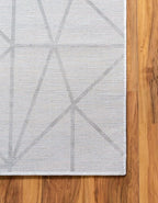 Rugs.com Lattice Trellis Collection Rug – 6 Ft Runner White Low-Pile Rug Perfect for Hallways, Entryways