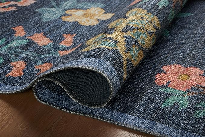 Loloi Rifle Paper Co. Rosa Collection RSA-03 Navy 3'-9" x 5'-6" Accent Rug