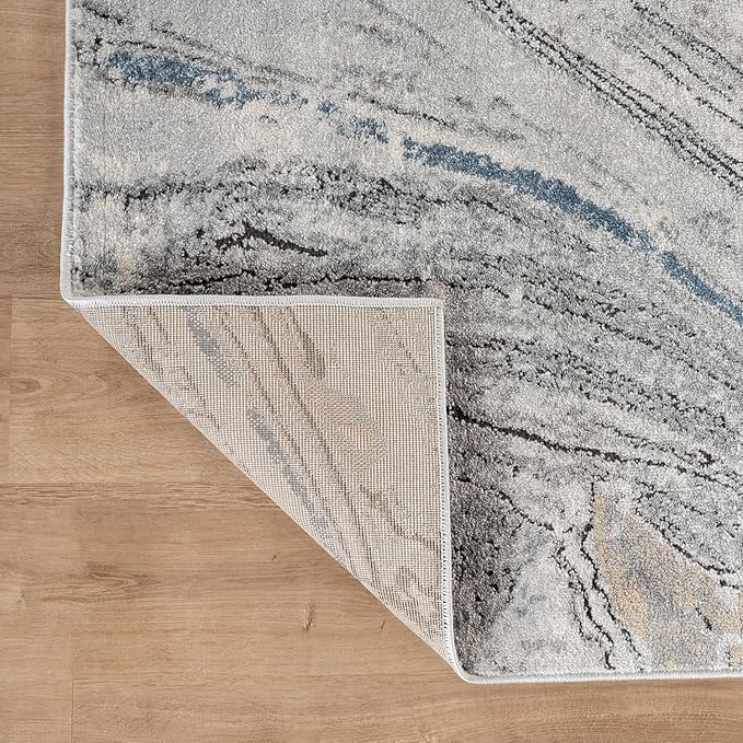 Rugshop Marble Swirl Distressed Gray Area Rug 2' x 3' Modern Indoor Rug for Entryway, Doormat, or Kitchen Easy to Clean, Durable, Kid & Pet Friendly