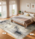 7x9 Washable Area Rugs - Modern Abstract Rugs for Living Room Non-Slip Low Pile Soft Machine Washable Carpet for Bedroom, Dining Room, Nursery, Home Office, Farmhouse (7'x9' Beige Tan)