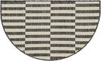 Unique Loom Outdoor Striped Collection Area Rug - Striped (2' 2" x 3' 7" Hearth Charcoal/Ivory)