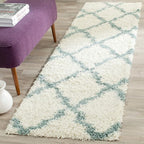 SAFAVIEH Dallas Shag Collection Accent Rug - 2'3" x 4', Ivory & Dark Grey, Trellis, Non-Shedding & Easy Care, 1.5-inch Thick Ideal for High Traffic Areas in Foyer, Living Room, Bedroom (SGD257H)