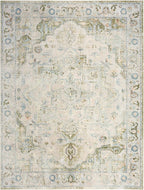 Nourison Home Astra Machine Washable Blue Green 7'10" x 10' Area Rug - Easy Clean, Non Shedding, Bed Room, Living Room, Dining Room, Kitchen (8' x 10')