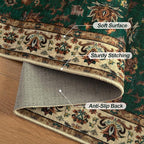 Tangsoo 2x3 Washable Rugs for Entryway, Small Area Vintage Floral Rug Non-Slip Soft Low Pile Rugs, Small Carpet Door Mat, Front Door Indoor Throw Rug for Entrance Kitchen Entry, Home Decor Green