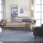 Nourison Home Nourison Essentials Blue Grey 10' x 14' Area Rug - Easy Clean, Non Shedding, Bed Room, Living Room, Dining Room, Kitchen (10' x 14')