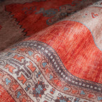 Fame Rugs Turkish Rug. Washable Vintage Oriental Antique Inspired Traditional Doormat Small Modern Area Rugs Luxury Entryway Entry Bedroom Bathroom Kitchen (380TT, 5'9 x 8'9)