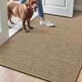 LUMI Handwoven Sisal Door Mat, Non-Slip Durable Entryway Mat, Welcome Front Doormat, Solid Floor Mats for Entrance, 32"x48", Brown Sisal