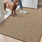 LUMI Handwoven Sisal Door Mat, Non-Slip Durable Entryway Mat, Welcome Front Doormat, Solid Floor Mats for Entrance, 32"x48", Brown Sisal