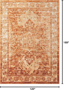 Unique Loom Isabella Collection Area Rug - Adjani (10'x 14' 1" Rectangle, Rust Red/ Black)
