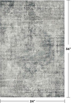 Slate Blue 2x3 Small Rugs for Entryway, Stain Resustant Waterproof Kitchen Rugs, Non Slip Washable Carpet for Bathroom, Low Pile & Soft Farmhouse Abstract Carpet