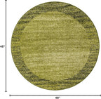 Rugs.com Angelica Collection Rug – 4 Ft Round Light Green Medium Rug Perfect for Kitchens, Dining Rooms