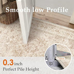 2x5 Beige Washable Vintage Area Rug for Living Room Bedroom Soft Tranditional Non Slip Runner Rug Lightweight Floral Low Pile Distressed Carpet Hallway Kitchen Bedroom Entrance