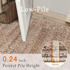 vivorug 5x7 Area Rugs - Ultra-Thin Washable Rug with Non-Slip Backing, Ideal for Living Room, Bedroom, Kitchen Floor Carpet - Vintage, Easy Clean, Durable, Sand/Antique