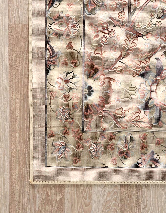 Unique Loom Espahan Collection Area Rug - Cape Cod (4' 1" x 6' 1" Rectangle, Cream/ Black)