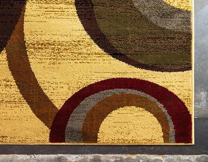 Unique Loom Barista Collection Area Rug - Kona (9' x 12' Rectangle, Beige/ Black)