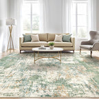 6x8 Area Rug Living Room: Washable Large Abstract Soft Green Rug Stain Resistant Indoor Floor Non-Slip Accent Carpet for Men Modern Home Enthusiasts Aged 25-45 - Bedroom Office Playroom