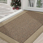 BEQHAUSE Indoor Door Mat 36" x 60", Dirt Trapper Door Mats Non-Slip Entryway Rugs Washable, Resist Dirt Absorbent Welcome Mat, Low Profile Floor Mats for Front Back Door and Entryway, Taupe