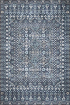 Loloi Rifle Paper Co. Maison Collection MAO-03 Rosette Blue 2'-0" x 5'-0", .19" Pile Height, Accent Rug