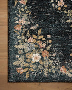 Loloi Rifle Paper Co. Laurel Collection LAU-01 Dark Navy 6'-6" x 9'-2" Area Rug