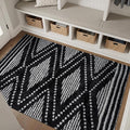 Rugshop Geometric Shag Area Rug Anthracite Dark Gray and White 4' x 6' Ideal for Small Living Rooms, Offices, or Beside The Bed