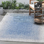 FH Home Flat Woven Outdoor Rug - Waterproof, Easy to Clean, Stain Resistant - Premium Polypropylene Yarn - Modern Ombre - Patio, Porch, Deck, Balcony - Dhruva - Blue - 5ft 2in x 7ft 6in