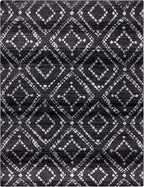 SAFAVIEH Area Rug 8x10 - Adirondack Collection - Large - Black & Ivory, Geometric Trellis Pattern, Non-Shedding & Easy Cleaning, Ideal for Living Room, Bedroom, Office, Dining Space (ADR131A)