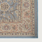 Rugs.com Yasmin Collection Rug – 10 Ft Runner Light Blue Medium Rug Perfect for Hallways, Entryways