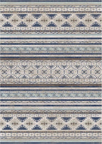 RUGSURE Washable Area Rugs 8' x 10' - 1/6 Thick - Moroccan-Inspired -Stain & Water Resistant Non-Slip - Resistant Rug for Living Room, Bedroom, Nursery, Pet & Child Friendly (Blue and Brown)