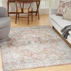 Nourison Home Astra Machine Washable Gold Multicolor 5'3" x 7' Area Rug - Easy Clean, Non Shedding, Bed Room, Living Room, Dining Room, Kitchen (5' x 7')