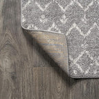JONATHAN Y Boho Vintage Diamond Gray/Ivory Round Area Rug 8 ft, Moroccan Hype for Living Room, Bedroom, Kitchen, Office, Easy-Cleaning, High Traffic, Pet-Friendly, Non-Shedding (MOH101C-8R)