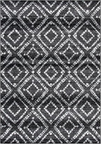 SAFAVIEH Adirondack Collection Area Rug - 5'1" x 7'6", Black & Ivory, Modern Diamond Distressed Design, Non-Shedding & Easy Care, Ideal for High Traffic Areas in Living Room, Bedroom (ADR131A)
