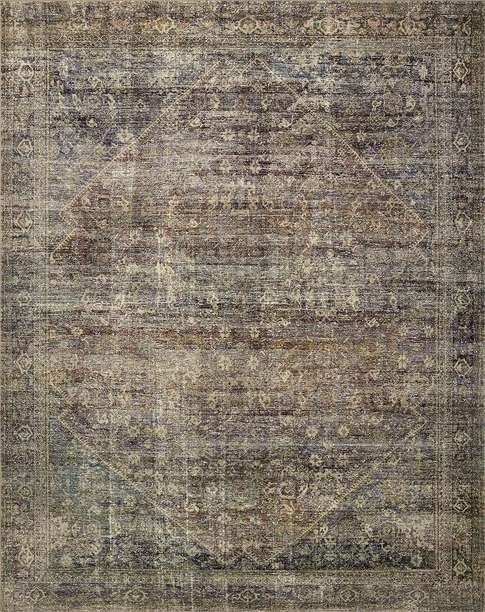 Loloi Amber Lewis Morgan Collection MOG-05 Spice/Lagoon 5'-0" x 7'-0" 38" Thick Area Rug feat. CloudPile, Neutral, Room Décor, Vintage Inspired, Livingroom, Bedroom, Dining Area