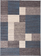 Rugshop Contemporary Blue Geometric Boxes Non-Slip Area Rug Non-Shedding for Living Room, Dining Room and Office, 12' x 15'
