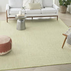 Nourison Home Courtyard Ivory Green 7' x 10' Area Rug - Easy Clean, Non Shedding, Bed Room, Living Room, Dining Room, Kitchen (7' x 10')