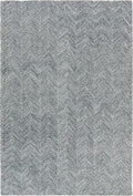 Modern Herringbone Chevron Collection Handcrafted Wool Area Rug - Durable, Zigzag Pattern, for High Traffic, Contemporary Design for Living Room, Bedroom, Dining Room Decor (Denim Blue, 9' x 11')