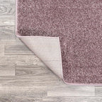 Eyely UES100R-216 Supersoft Haze Solid Low-Pile Indoor Runner Rug, Coastal, Bohemian, Minimalist, Classic, Casual for Bedroom,Kitchen,Living Room,Non Shedding,Easy-Washing, Purple, 2 X 16