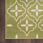 Nourison Home Nourison Essentials Green Ivory 2'2" x 7'6" Area Rug - Easy Clean, Non Shedding, Bed Room, Living Room, Dining Room, Kitchen (8' Runner)