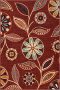 Maples Rugs Reggie Floral Area Rug - Made in USA - Washable, Non Slip, Pet-Friendly Mats for Living Room, Bedroom, and Office, 3'4 x 5, Merlot